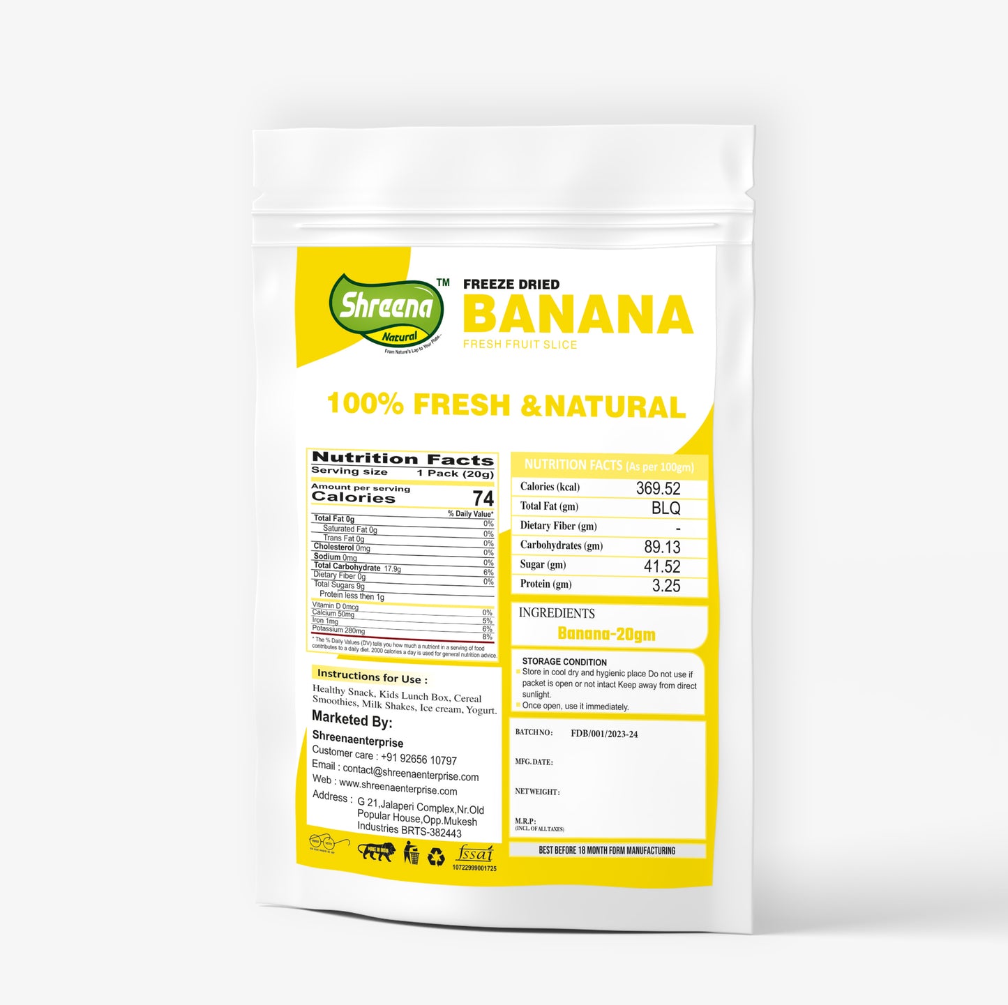 Freeze Dried Banana Slice