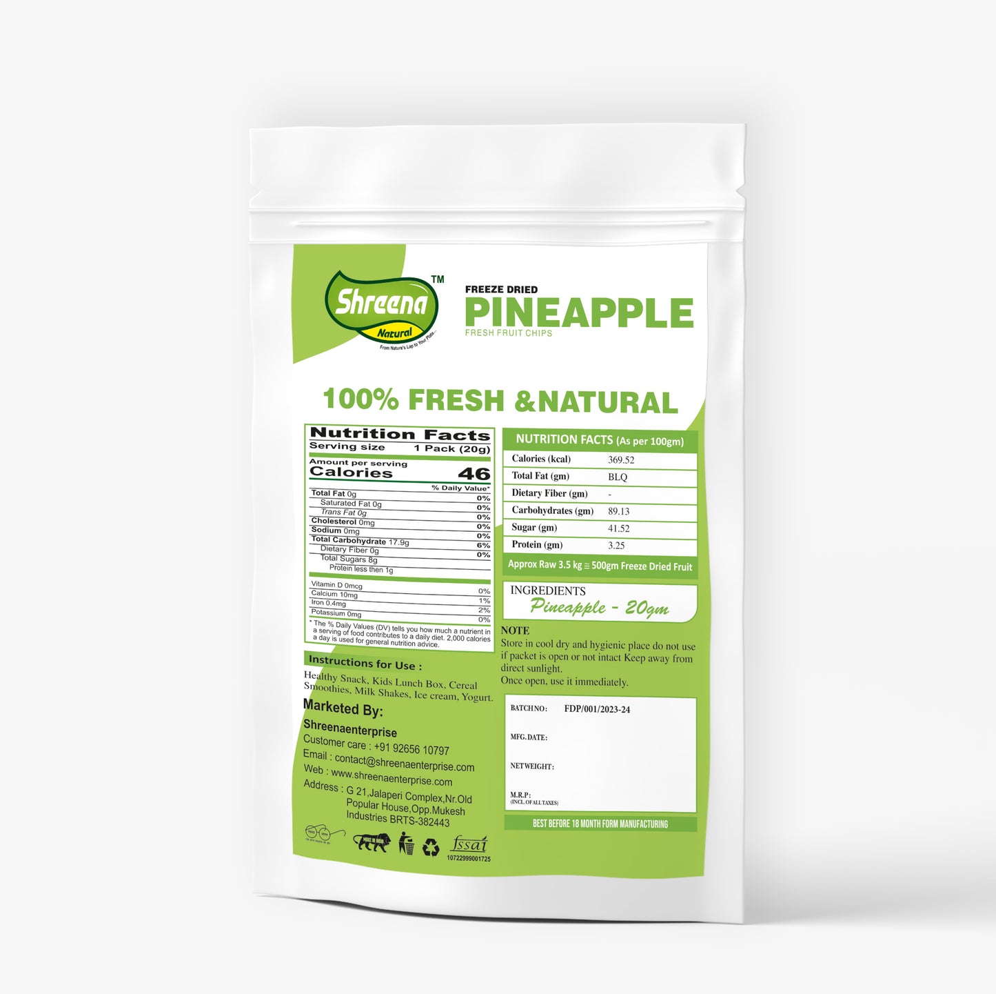 Freeze Dried Pineapple Chips